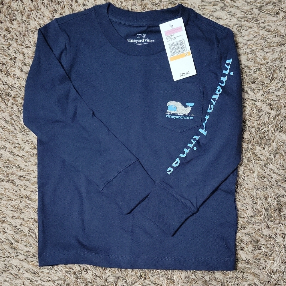 Vineyard Vines Kids Blue Long Sleeve Tee